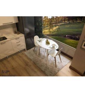 Mesa ovalada extensible hasta 3 m Adana con patas de madera estilo nórdico - 8