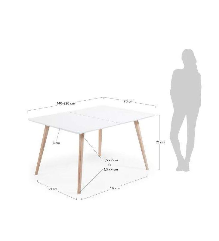Mesa extensible estilo nordico Quatre  - 11