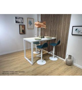 Tabouret haut à gaz Tabu en bois, laqué et rembourré pour comptoir de cuisine  - 21