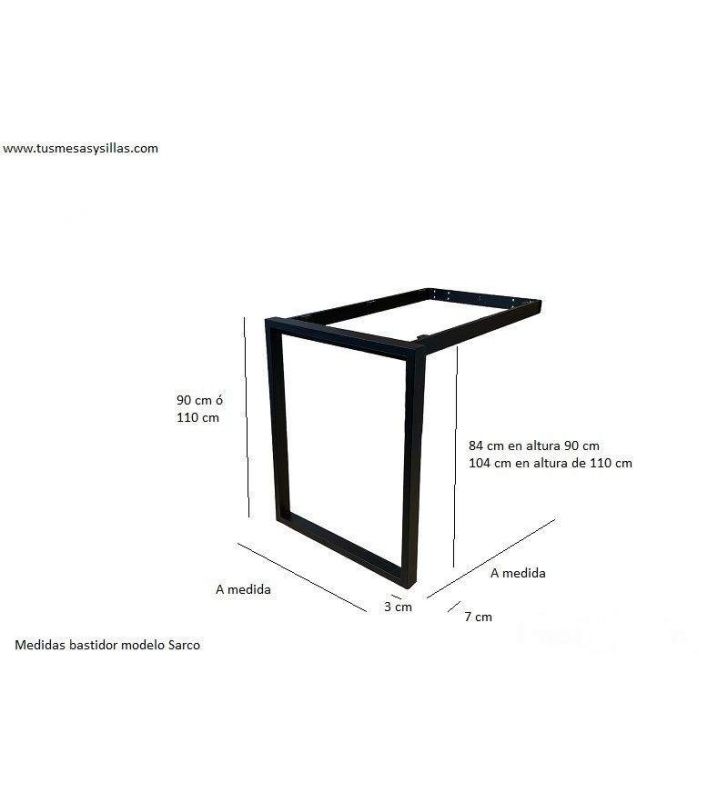 Cadre Sarco pour table haute ou comptoir de cuisine fixé au mur.  - 2