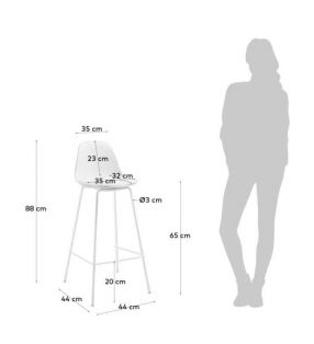 Tabouret haut Lysna léger pour bar ou comptoir avec pieds en métal  - 11