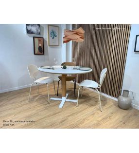 mesa comedor cocina ovalada con pie central de madera Eki  - 1