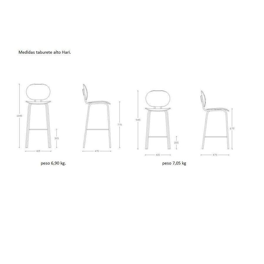 Tabouret haut en bois Hari Tabouret haut en bois Hari