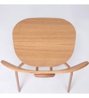 Chaise Hari en chêne verni empilable avec pieds en métal - 13