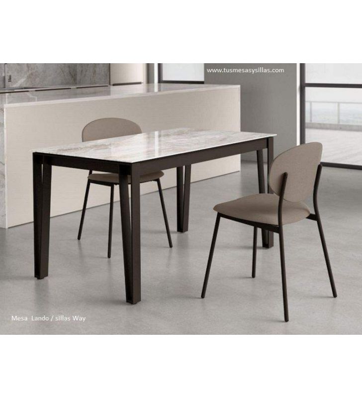 Chaise de style industriel rembourrée Way pour la cuisine ou la salle à manger.  - 4