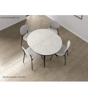 Chaise de style industriel rembourrée Way pour la cuisine ou la salle à manger.  - 5