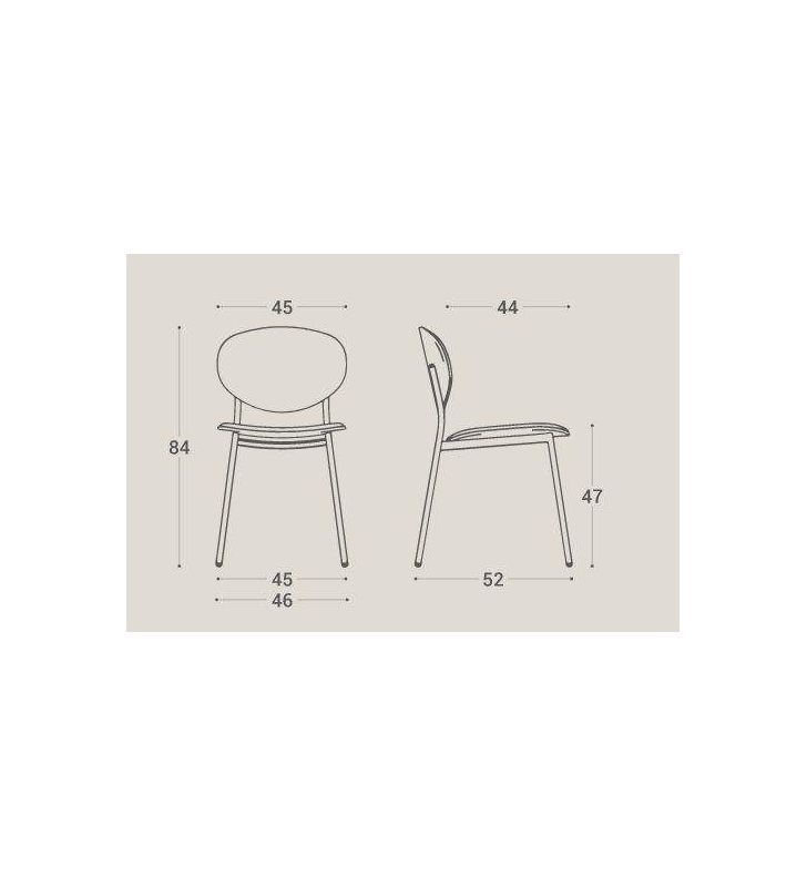 Chaise de style industriel rembourrée Way pour la cuisine ou la salle à manger.  - 9