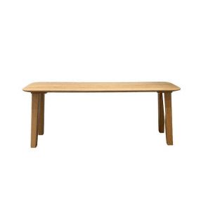 Banco corrido en madera maciza de roble de diseño nórdico moderno - 4