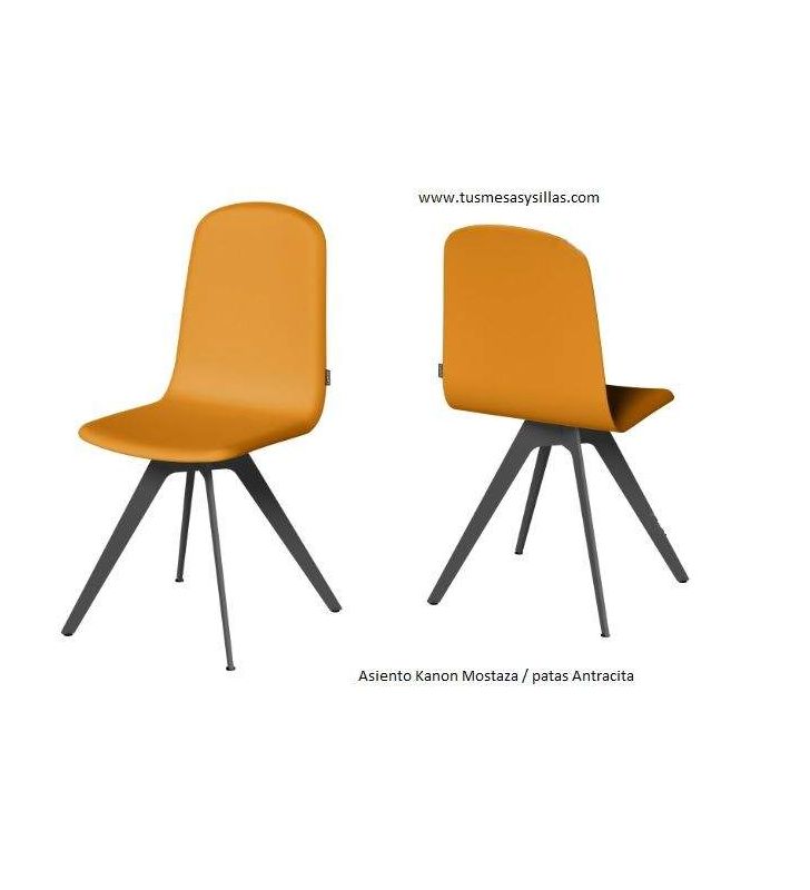 Silla Infinity para comedor de diseño de Cancio con patas metálicas  - 5