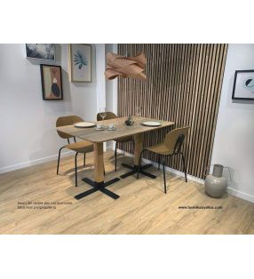 Table Eki avec double pied central pour bancs d'angle, tables longues  - 1