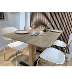 Table Eki avec double pied central pour bancs d'angle, tables longues - 4