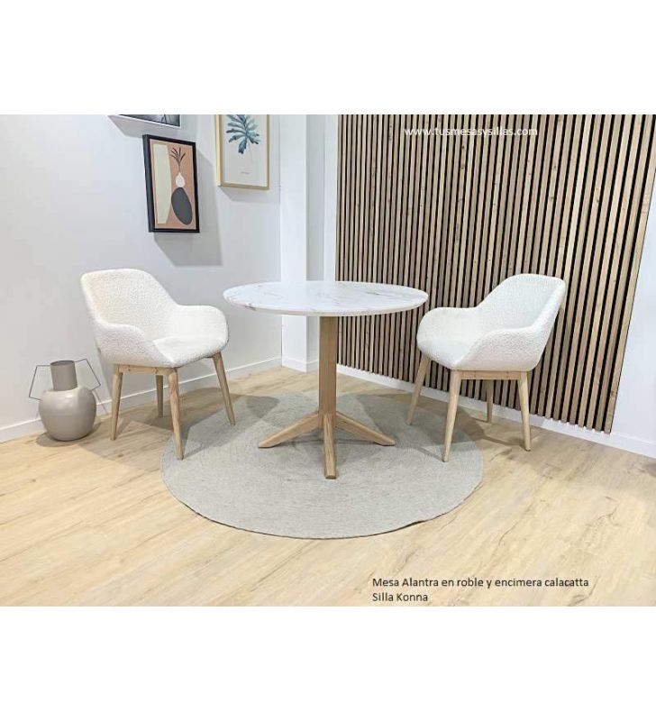 table-ronde-salle-a-manger-marbre-bois