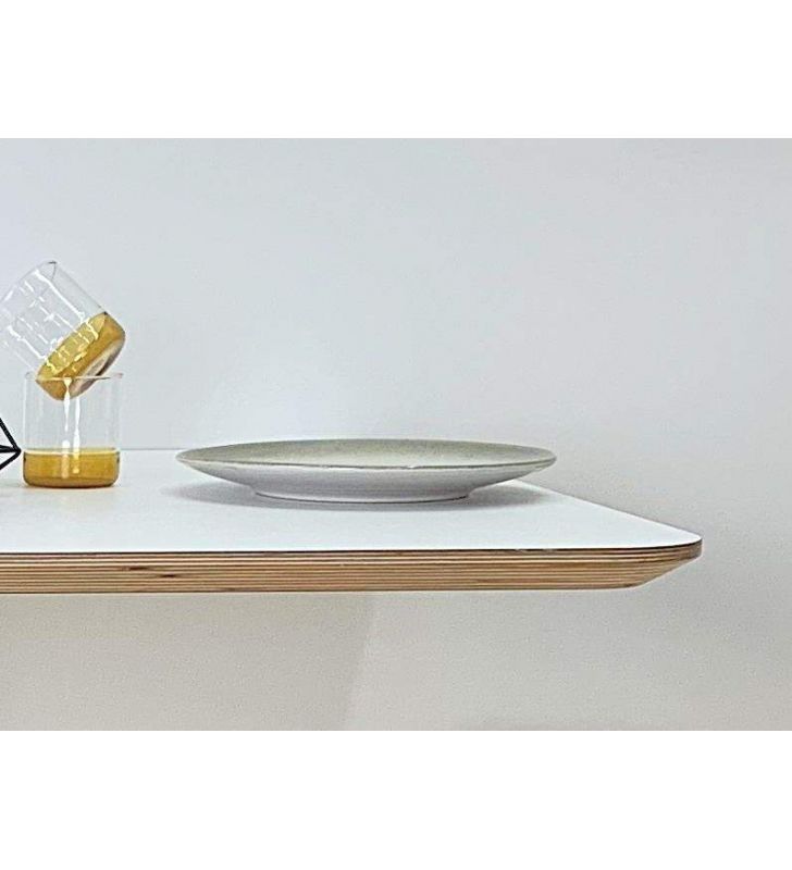 Table haute Adan avec pied central au design moderne et coins arrondis  - 7