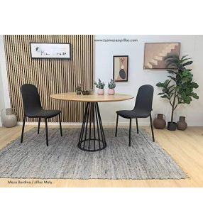 chaises-noires-cuisine-salle a manger