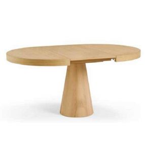 Tables rondes en chêne avec un piètement central rond en bois, modèle Baku  - 2