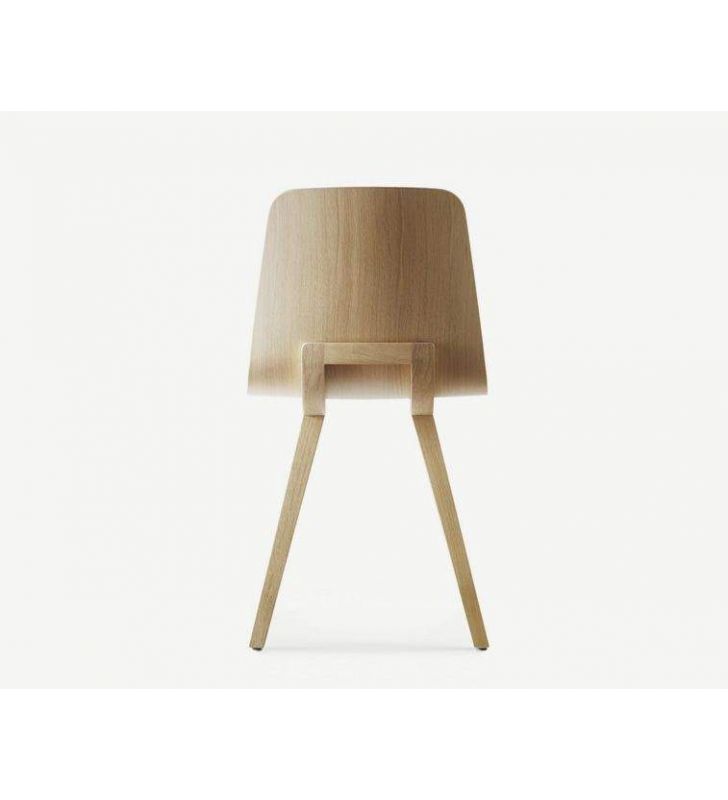 Chaise Kuskoa avec Pieds et Assise en Bois de Chêne par Alki  - 4