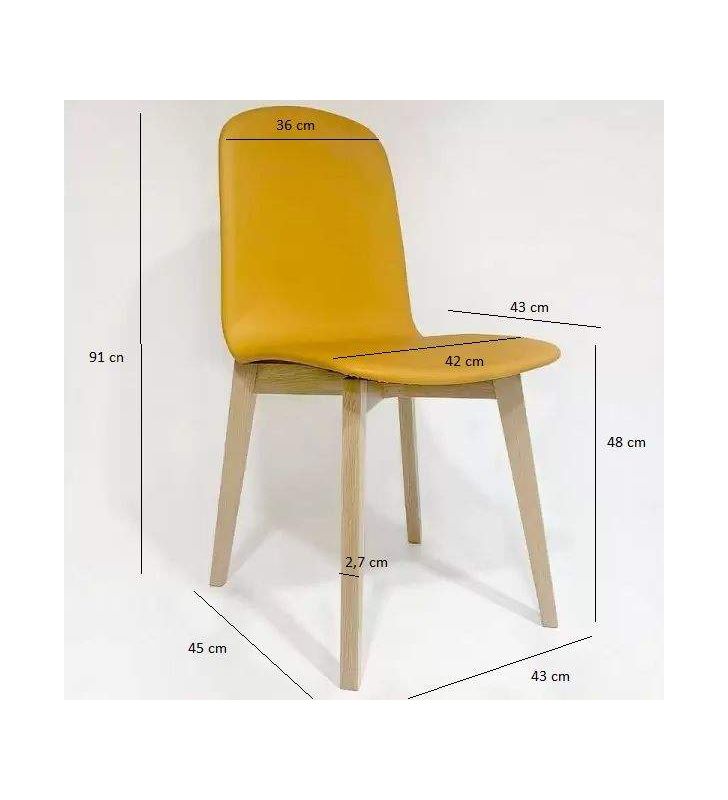 Chaise de salle à manger rembourrée pour les maisons avec animaux de compagnie, chiens ou chats, Alma  - 2