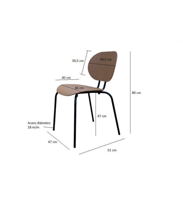 Chaise Hari en chêne verni empilable avec pieds en métal  - 14