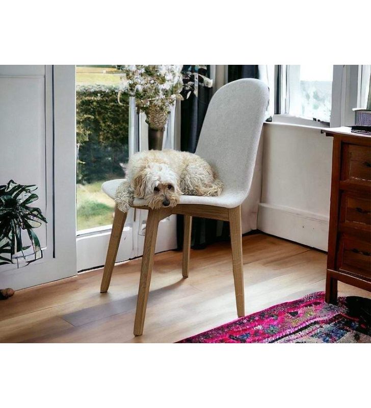Chaise de salle à manger rembourrée pour les maisons avec animaux de compagnie, chiens ou chats, Alma  - 8