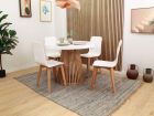 Table ronde extensible Taifin avec pied central coulissant et plateau épais  - 9