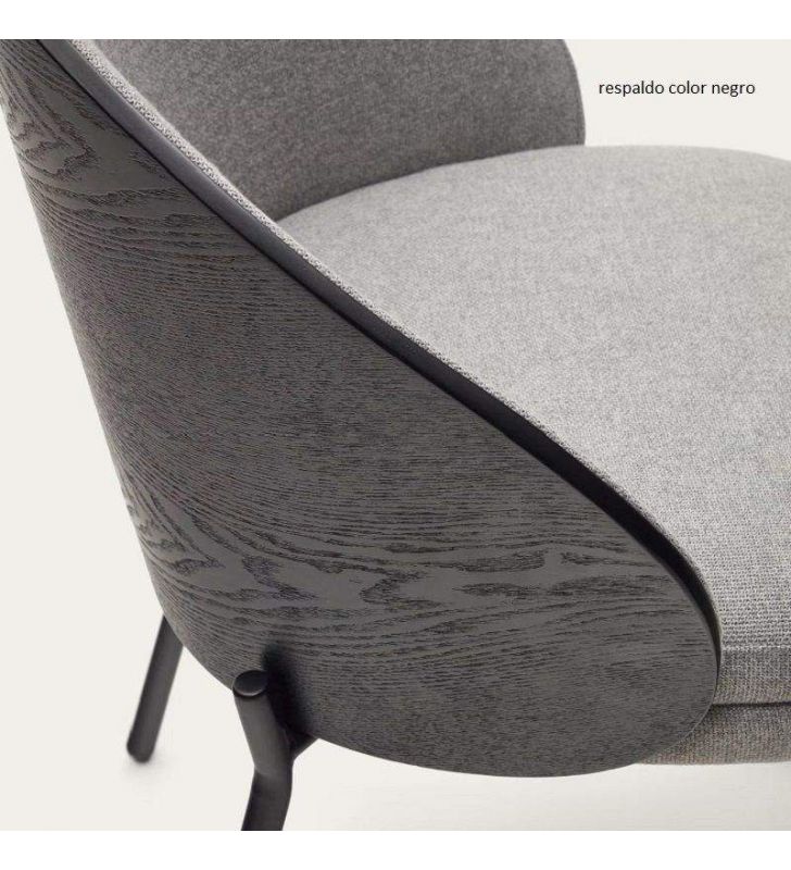 Sillas de comedor envolventes Eamy con respaldo de madera.  - 12
