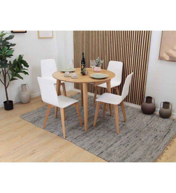 table-ronde-bois-blanc