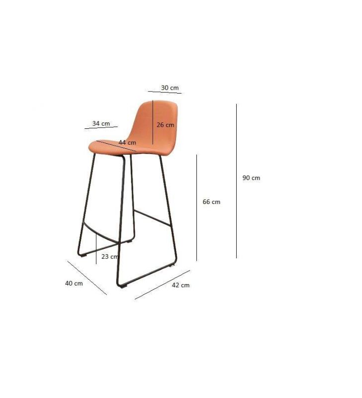 Tabouret de comptoir de cuisine Paris très stable avec pieds en métal  - 11
