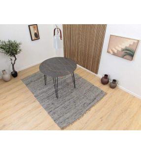 Beti, mesa redonda extensible de estilo industrial y encimera en Dekton  - 8