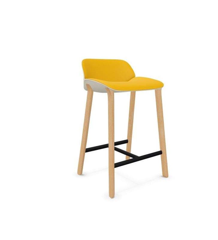 Tabouret haut Nuez avec 4 pieds en bois et assise rembourrée Andreu World  - 10