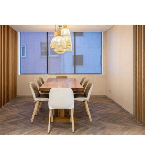 Silla Nuez de Andreu World con patas de madera y asiento respaldo tapizados - 8