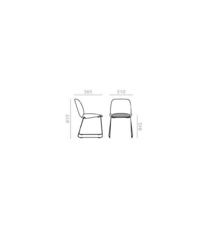 Silla Nuez con patas metálicas y asiento tapizado de Andreu World  - 12