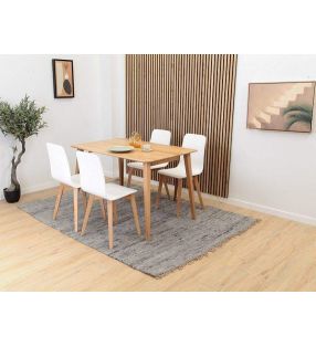 Mesa Ane en madera maciza y extensible de roble para comedor o cocina  - 11