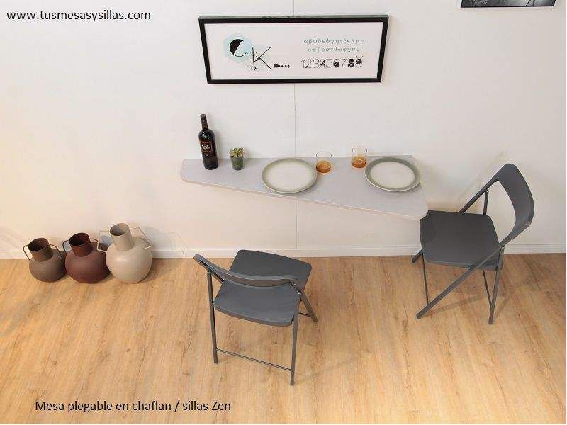 Mesa escritorio o balda abatible de pared para cocinas estrechas