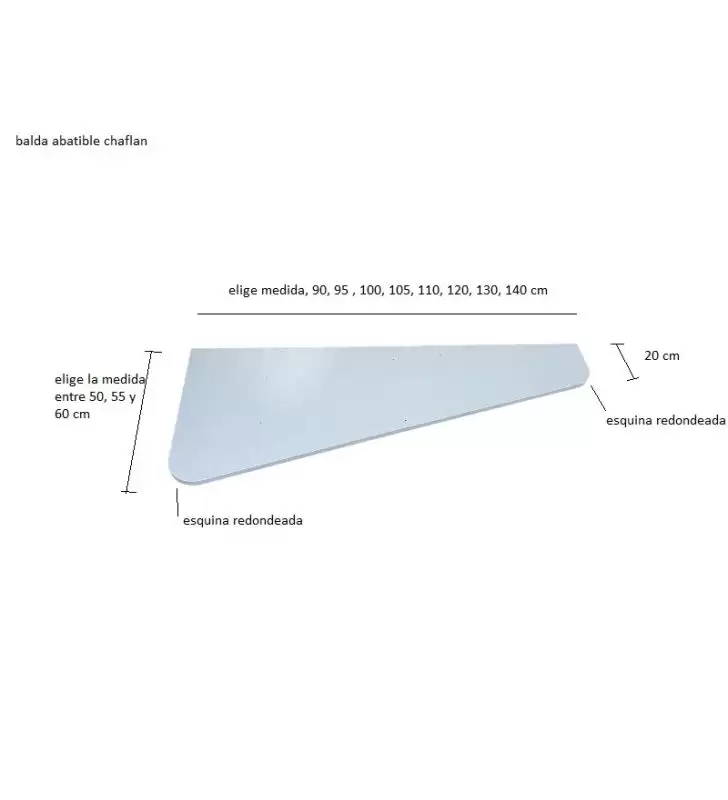 Mesa balda abatible de pared en chaflán, mesa escritorio  - 9