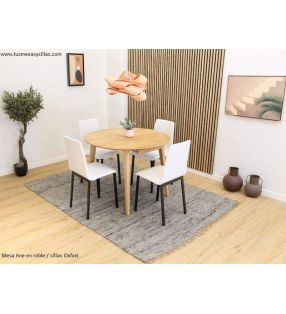 Petite chaise avec pieds en métal et assise en bois ou rembourrée Oxfort - 11