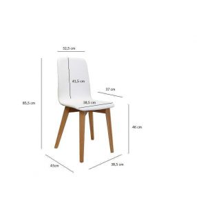 Silla moderna tapizada y acolchada Beta para cocina y comedor con patas de madera  - 13