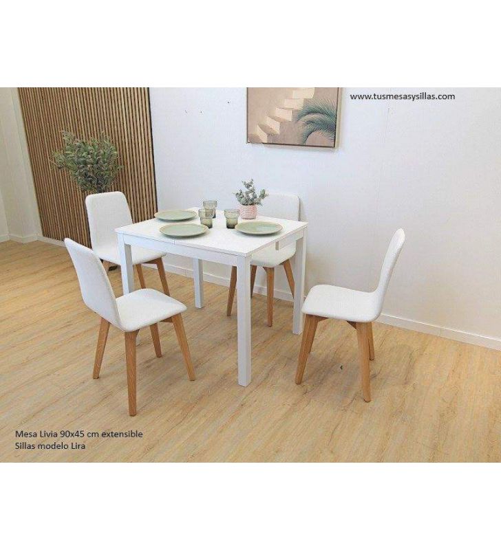 Table en stock étroite extensible Livia pour cuisine avec une profondeur de 45  - 8