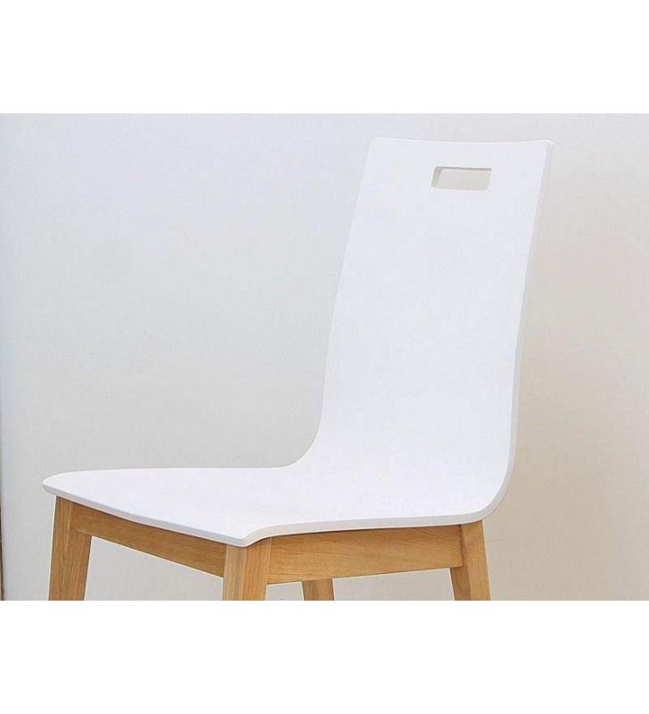 Chaise réglable en hauteur Wood - Blanc et chêne - Le Pestacle de