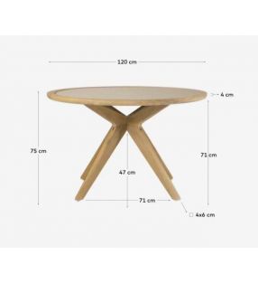 copy of Mesa redonda para exterior o terraza Julieta de 120 cm de diametro - 6