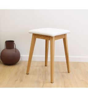 tabouret bas rembourré en bois