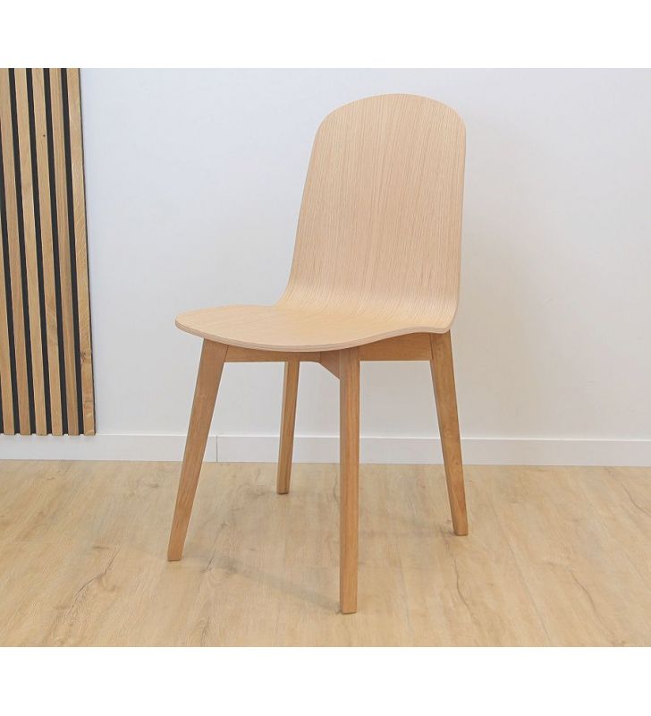 Silla de roble Alma en stock para comedor y cocina con respaldo alto  - 8