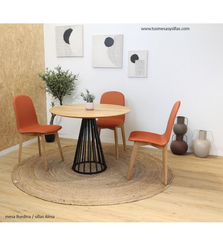 mesa-redonda-comedor-madera  [Foto real]
