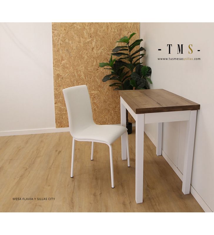 Petite table de cuisine 90x45 100x45 et 100x50 extensible et moderne Flavia