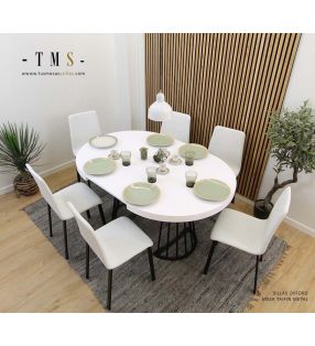 table-à-manger-extensible-pied-en-métal