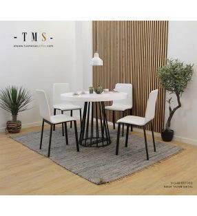 table-à-manger-laquée-blanche