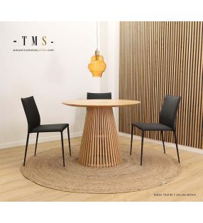 table à manger ronde en bois massif