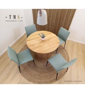 plan de travail rond en chêne