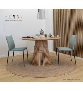 table ronde extensible en bois de chêne