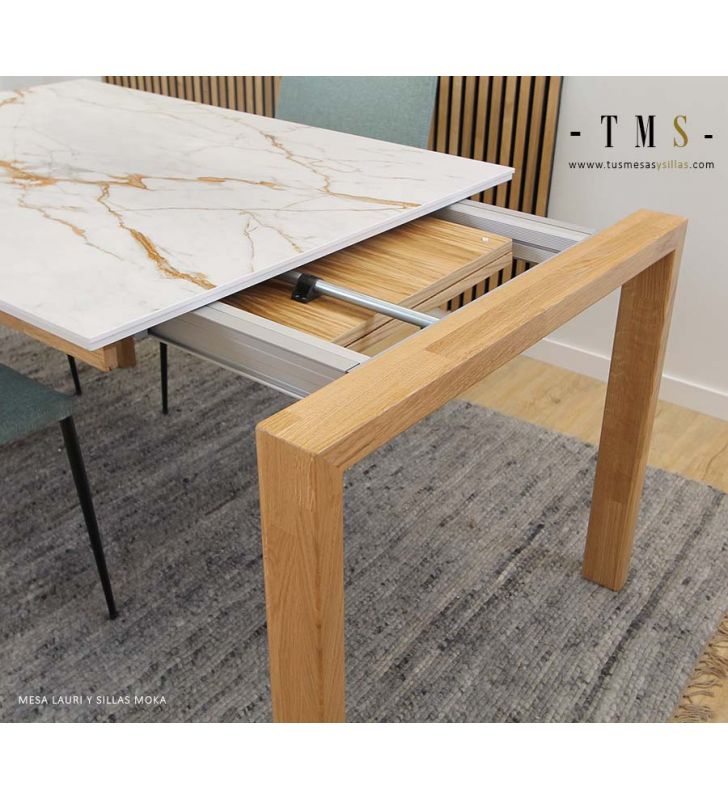 Détail d'ouverture de la table extensible
