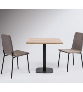 Silla Nimbus con asiento tapizado y pata metálica redonda  - 3